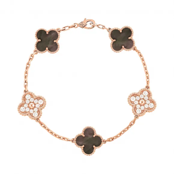 梵克雅宝/Van Cleef & Arpels Vintage Alhambra手链 5枚四叶幸运图案 - VCARP2R100