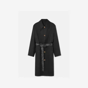 范思哲Versace 男士黑色铆钉风衣 1007459-1A05281-1B000