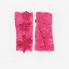 范思哲Versace 女士玫瑰刺绣蕾丝连指手套 1010121-1A07784-1PM60