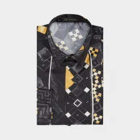 范思哲/Versace 多米诺薄绢真丝衬衣 - 黑色+金色 正装系列 A75980-A221141_A732