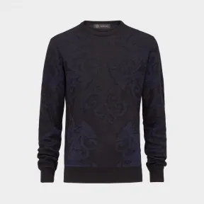 范思哲/Versace 巴洛克提花针织衫 - 黑色 针织衫 A77145-A222469_A421