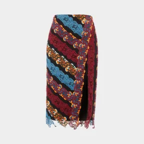 范思哲/Versace 巴洛克蕾丝花边半裙 - 蓝 半身裙 A77577-A219388_A3203