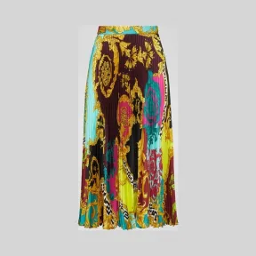 范思哲/Versace Voyage Barocco印花褶裥半身裙 A79719-A231123_A7000