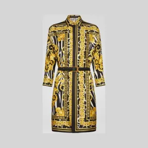 范思哲/Versace Savage Barocco印花桑蚕丝衬衫连衣裙 A82301-A230893_A7900