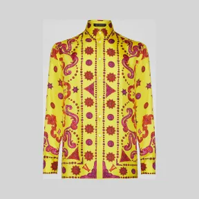 Versace  Barocco Western印花桑蚕丝斜纹绸衬衫 A84050-A232646_A7020