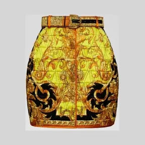 范思哲/Versace Barocco Femme印花绗缝桑蚕丝半身裙 A84610-A232054_A7048