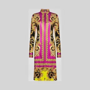 范思哲/Versace Barocco Femme印花衬衫连衣裙 A84614-A232053_A7231