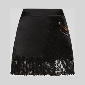 范思哲/Versace 蕾丝嵌饰迷你半身裙 A84692-A231743_A1008