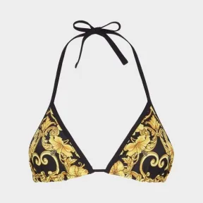 范思哲/Versace Gold Hibiscus印花三角比基尼上装 ABD09036-AL00130_A732D