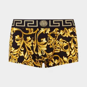 范思哲/Versace Baroque Medusa 平角内裤 - 黑色+金色 三角底裤 AUU05013-AV00174_A732