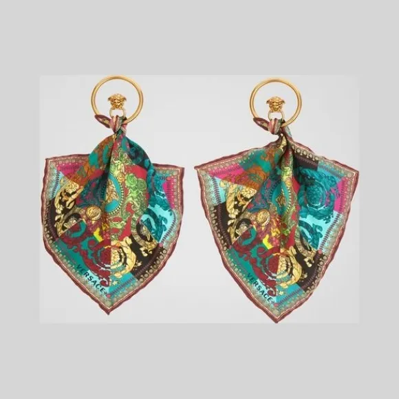 范思哲/Versace Voyage Barocco印花饰带装饰耳环 DG2G774-DJME1_KMCT