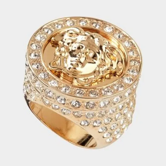 范思哲/Versace 希腊回形纹美杜莎戒指 DG5C050-DJMX_D01O