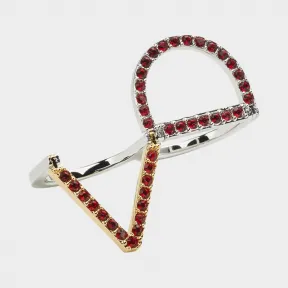 范思哲/Versace DV 双环水晶戒指 - 红 戒指 DG5F888-DJMX_KW5OP