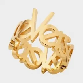 范思哲/Versace 复古风格Versace logo金属戒指 DG5G526-DJMT_D00H