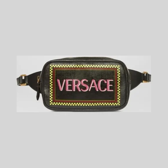 范思哲/Versace 90年代复古风Logo腰包 DV3H033L-DTLSV_DNMOT