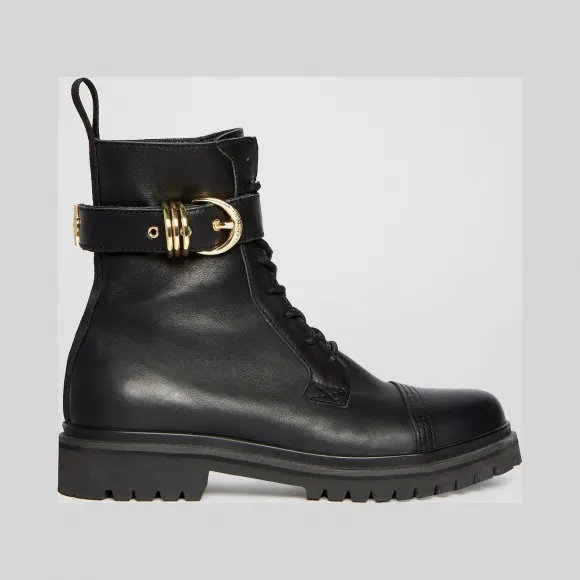 Versace  搭扣装饰系带短靴 EE0VVBS41-E71387_E899