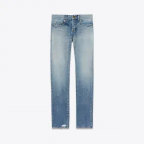 伊夫圣罗兰/Yves Saint laurent 淡复古蓝色低腰修身牛仔裤 420190Y800L4400