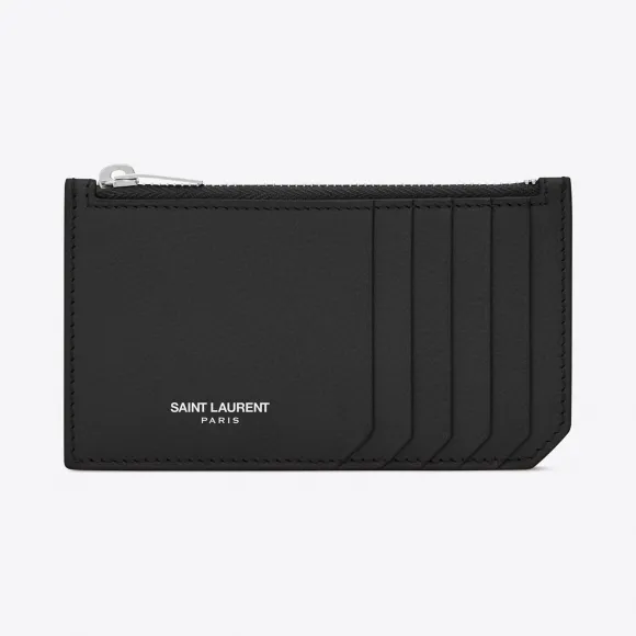 伊夫圣罗兰/Yves Saint laurent 经典黑色粒纹皮革5片段拉链包 458583B680N1000