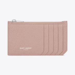 伊夫圣罗兰/Yves Saint laurent FRAGMENTS浅胭脂色粒纹真皮拉链袋 458583B680N6920