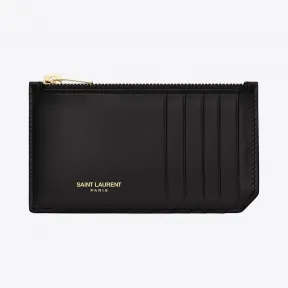 伊夫圣罗兰/Yves Saint laurent 经典圣罗兰片拉链包，采用黑色皮革 458583C150J1000