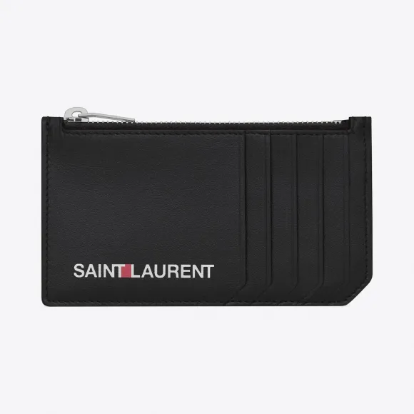 伊夫圣罗兰/Yves Saint laurent SAINT LAURENT黑色真皮印花拉链袋 458589D5J2E1070