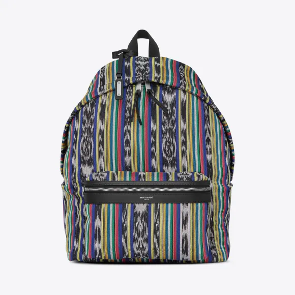 伊夫圣罗兰/Yves Saint laurent 在多彩多姿的ikat帆布的CITY背包 4654489N41F8477