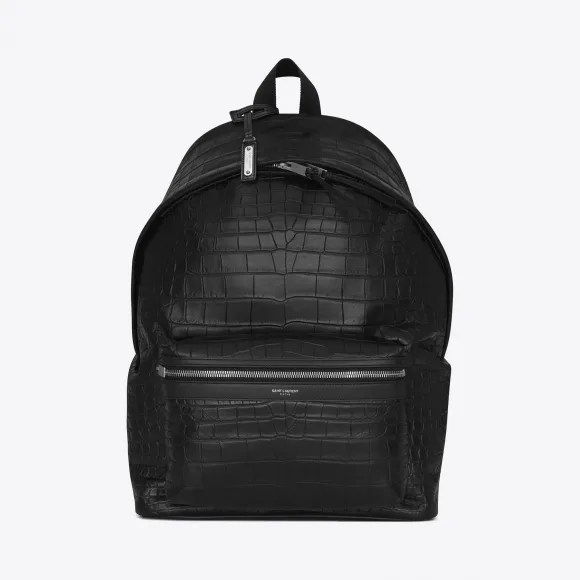 伊夫圣罗兰/Yves Saint laurent 经典 city 黑色鳄鱼压纹真皮背包  465448DZE2F1000