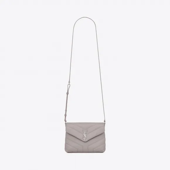 伊夫圣罗兰/Yves Saint laurent Small TOY LOULOU bag in mouse-gray “Y” 