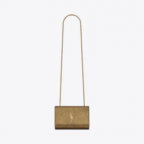 伊夫圣罗兰/Yves Saint laurent KATE 小号褶皱金属质感真皮包 4693900T90W8049