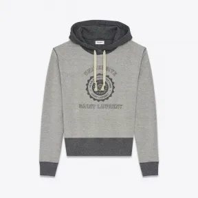 伊夫圣罗兰/Yves Saint laurent SAINT LAURENT UNIVERSITÉ麻灰色法国毛圈布连帽衫  48