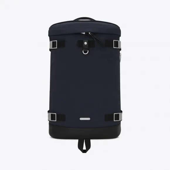 伊夫圣罗兰/Yves Saint laurent 海军蓝色尼龙帆布和黑色真皮骑行背包 481005GR0MF4164