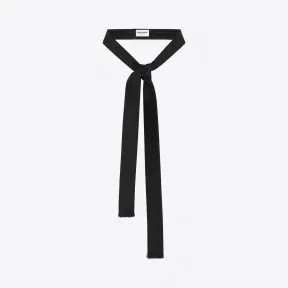 伊夫圣罗兰/Yves Saint laurent 黑色山东丝Ascot披巾 4998134Y0131000