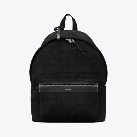 伊夫圣罗兰/Yves Saint laurent CITY鳄鱼纹压印牛巴革双肩包