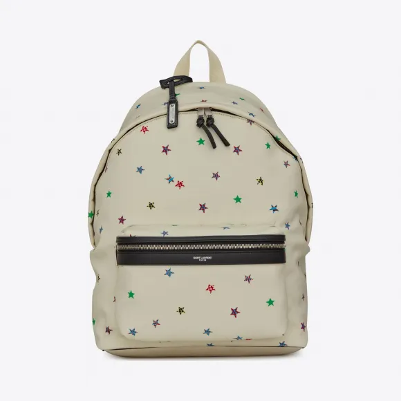 伊夫圣罗兰/Yves Saint laurent City canvas backpack with stars print 5