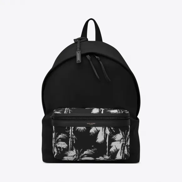 伊夫圣罗兰/Yves Saint laurent 男士 CITY帆布和棕榈树印花尼龙双肩包 5349679W0DU1070