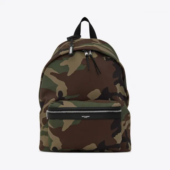 伊夫圣罗兰/Yves Saint laurent CITY 迷彩印花华达呢双肩包 534967GL08F3066