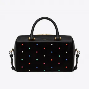 伊夫圣罗兰/Yves Saint laurent DUFFLE迷你麂皮彩色饰钉包 53693402RH71077