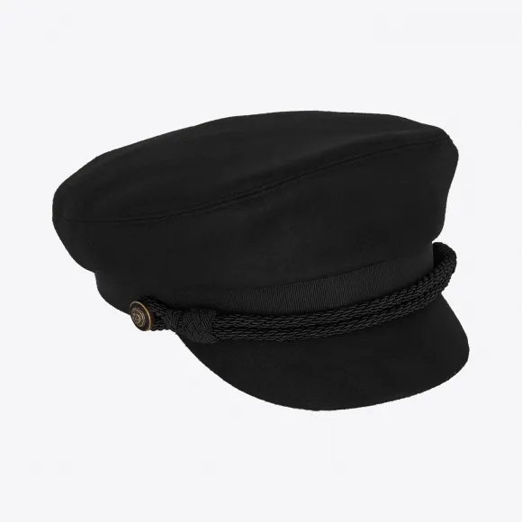 伊夫圣罗兰/Yves Saint laurent 羊毛毡和皮革鸭舌帽