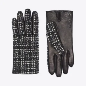 伊夫圣罗兰/Yves Saint laurent 格子粗花呢和皮革手套 6769133YI521078