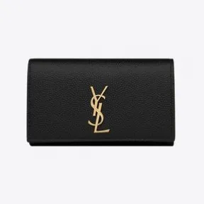 伊夫圣罗兰/Yves Saint laurent monogram 粒面粉饰/压花皮革纤巧钥匙包 698236BOW011000