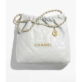並行輸入品CHANEL手袋 Chanel 22 手袋, 亮面小牛皮与银色金属, 深灰— 精品| CHANEL 香奈儿