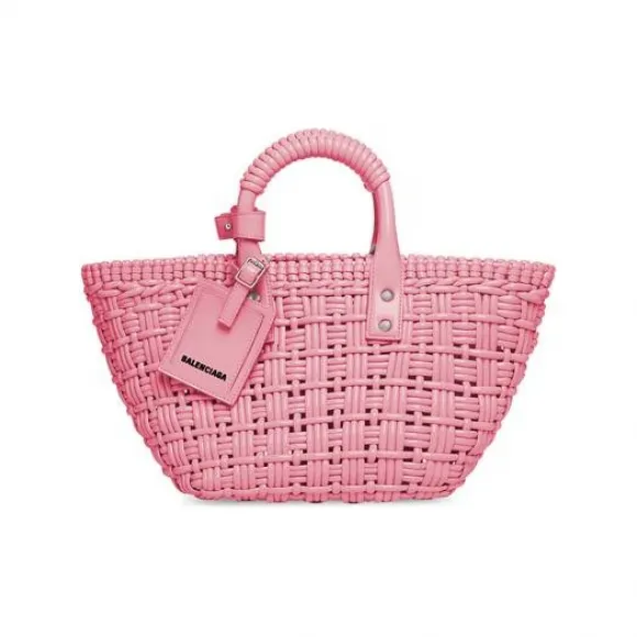 巴黎世家/Balenciaga Women's Bistro Xs Basket With Strap in Light Pink