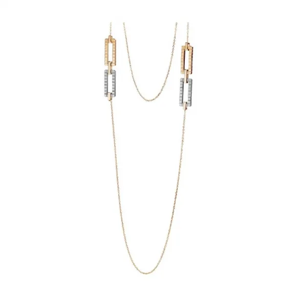  chopard ice cube rose and white gold necklace 819895 9002 