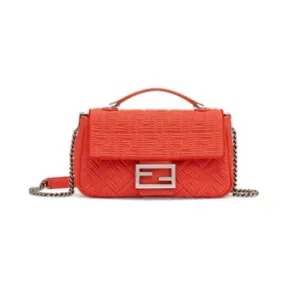 芬迪/Fendi BAGUETTE链条红色FF布料手袋-女士手袋-FENDI芬迪中国官网