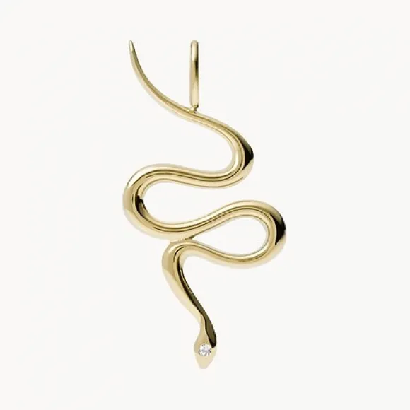 化石/Fossil Corra Oh So Charming GoldTone Stainless Steel Snake Charm