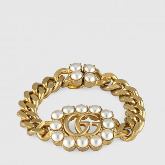 古驰/Gucci 珍珠双G手镯 629594-I4620-8078-小迈步海淘品牌官网
