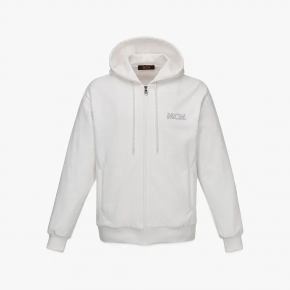 MCM 男士 MCM Essentials 标志有机棉拉链连帽衫 MHADSBC01WG00M-小迈步海淘品牌官网